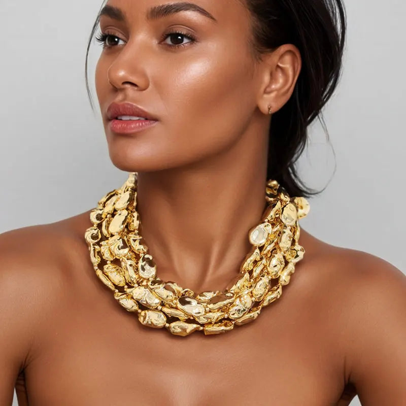 Layered Link Statement Necklace