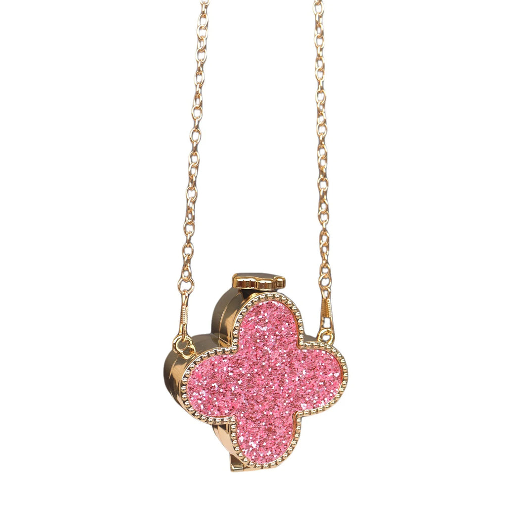 Bolso de mano con diamantes de imitación de trébol