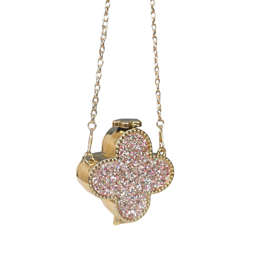 Bolso de mano con diamantes de imitación de trébol