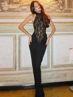 Vestido halter de encaje Cecilia
