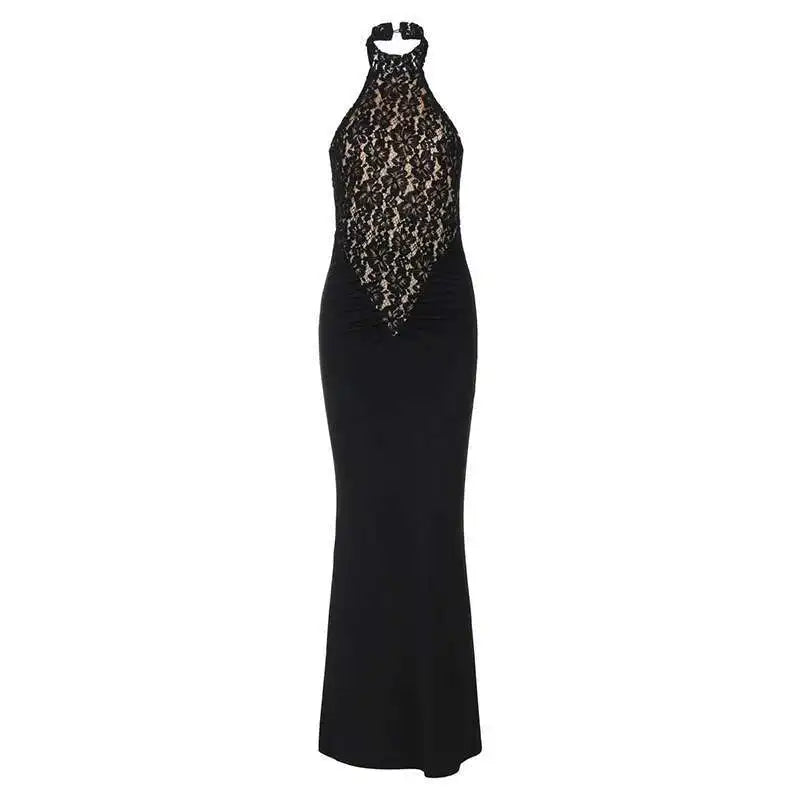 Vestido halter de encaje Cecilia