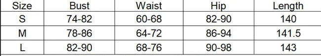 A size measurement chart and measurement guide for women's clothing, showing a size table with bust, waist, hip, and length measurements for S, M, and L sizes, plus line drawings of garment measurements.