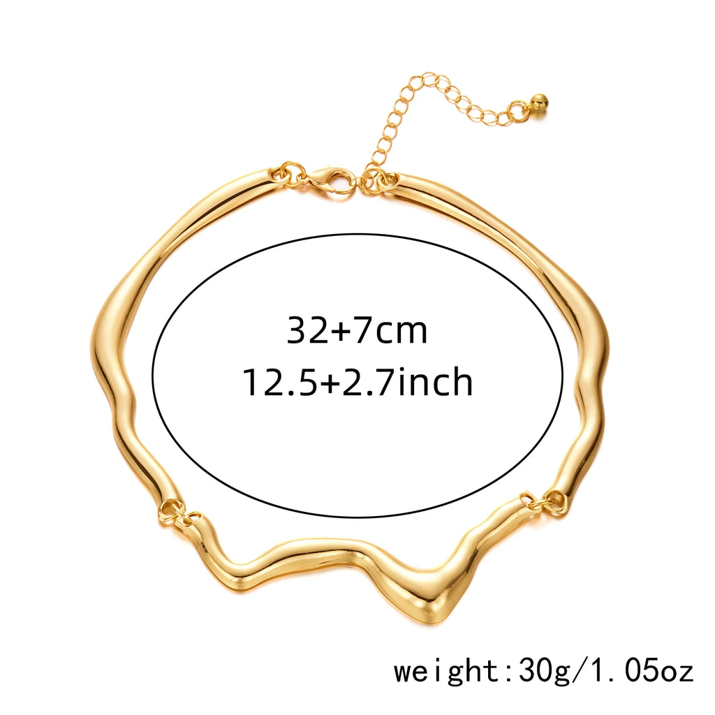 Gold bracelet with measurement details on a white background