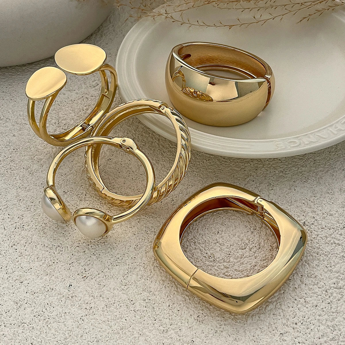 Heavy Metal Chunky Spring Bangles - D
