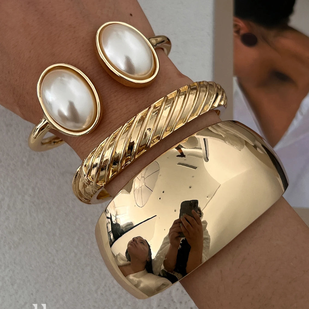 Heavy Metal Chunky Spring Bangles - F