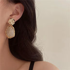 Hammered Organic Drop Earring
