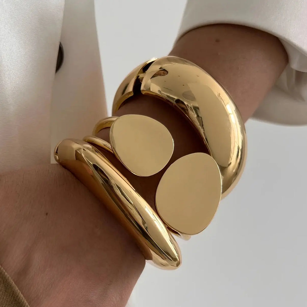 Bracelets à ressort épais en métal lourd - C