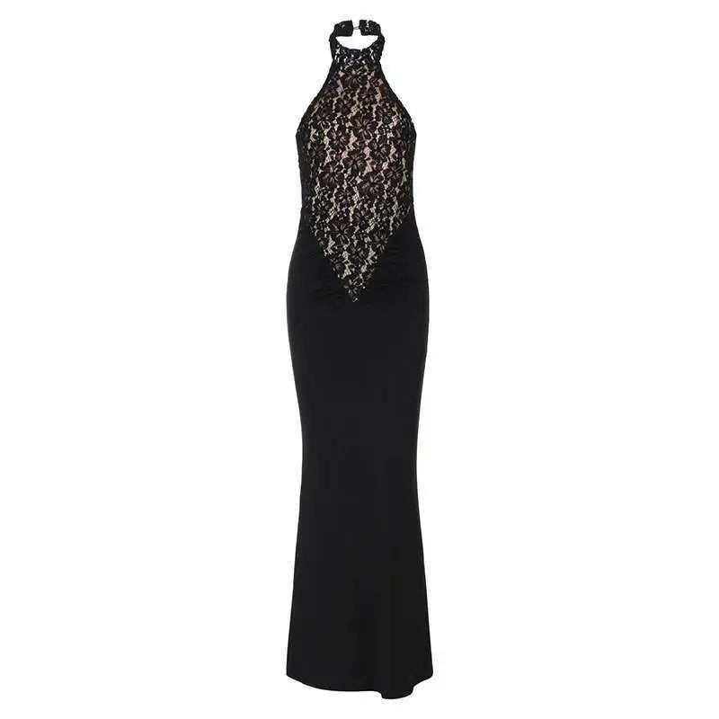 Vestido halter de encaje Cecilia