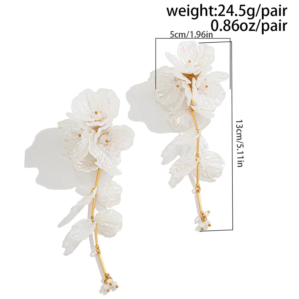 Petal Flower Drop Earrings