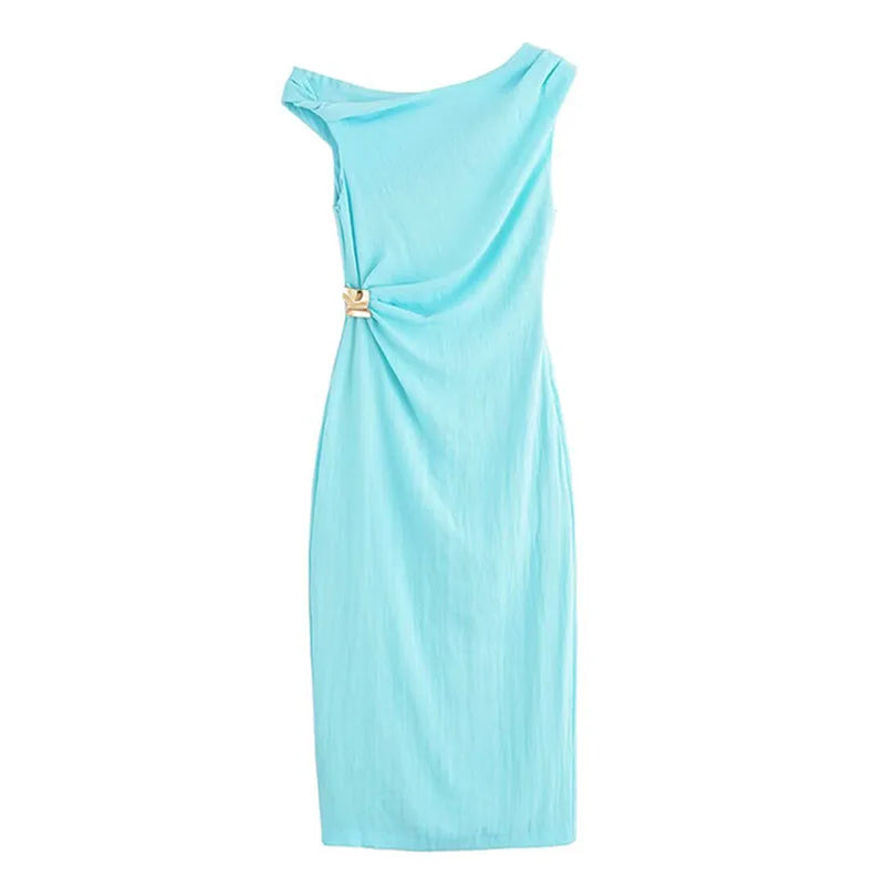 Alicia Asymmetric Midi Dress