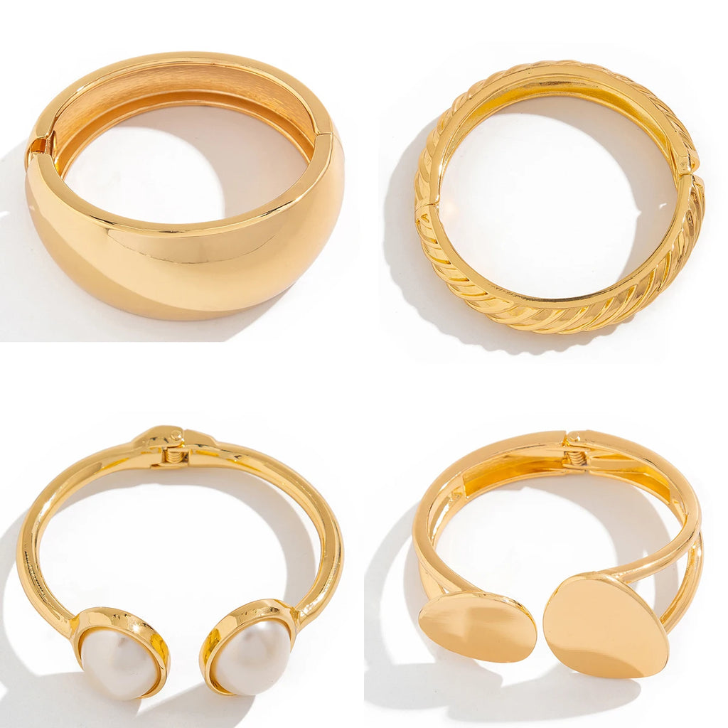 Heavy Metal Chunky Spring Bangles - F