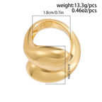 Gold ring with measurements and weight information on a white background