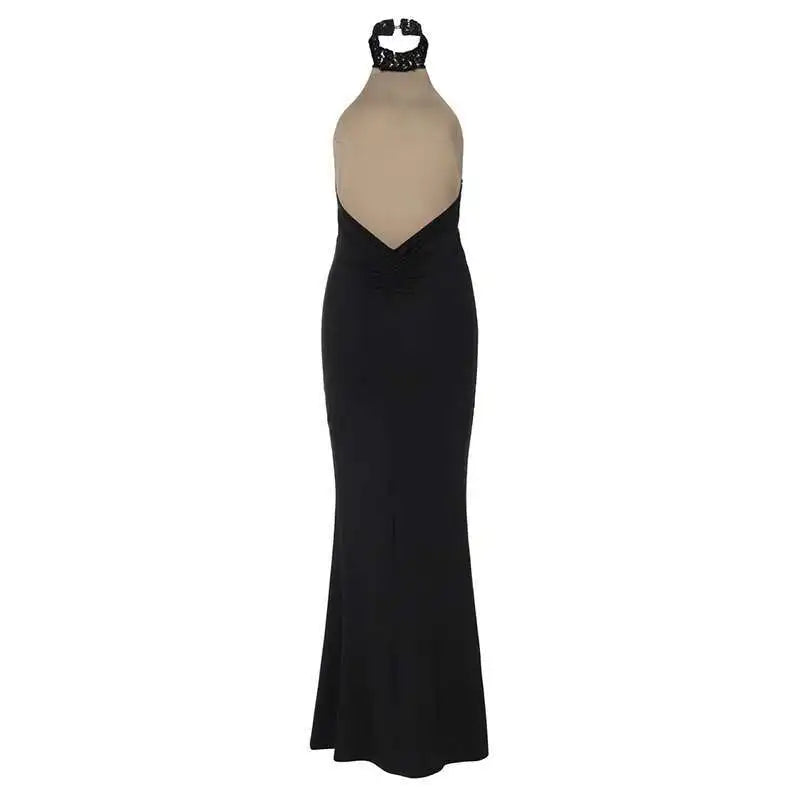 Vestido halter de encaje Cecilia