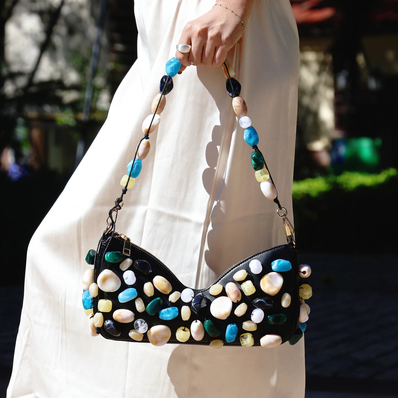 Handmade Stone Shoulder Bag