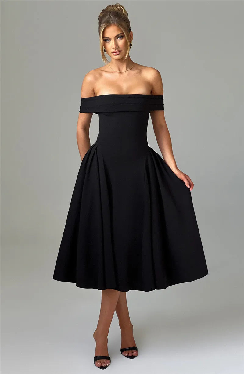 Calista Off-shoulder Midi Dress