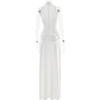 White dress on a mannequin against a white background