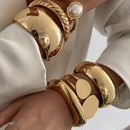 Heavy Metal Chunky Spring Bangles - F