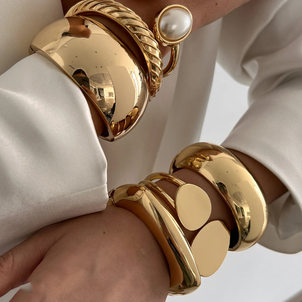 Bracelets à ressort épais en métal lourd - C