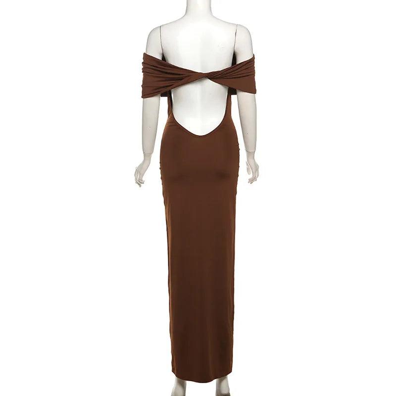 Ania Off Shoulder Twist Maxi Dress - Virago Wear - Dresses, Maxi Dress, New arrivals - Dresses