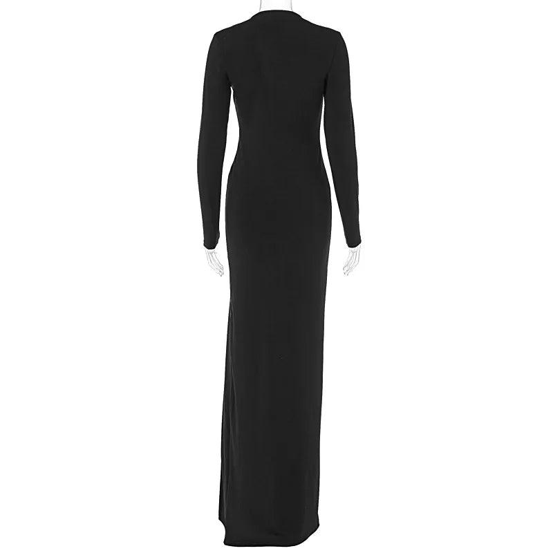 Claudia Deep V-neck Slit Dress - Virago Wear - Dresses, New arrivals - Dresses