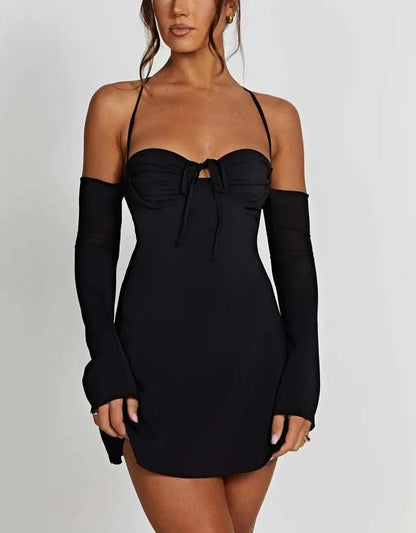 Evelin Lace Up Mini Dress - Virago Wear - Dresses, Mini Dress, New arrivals - Dresses