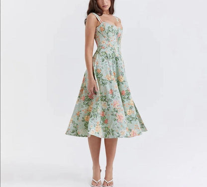 Flavia Floral Print Midi Dress - Virago Wear - Dresses, Midi Dress, New arrivals - Dresses