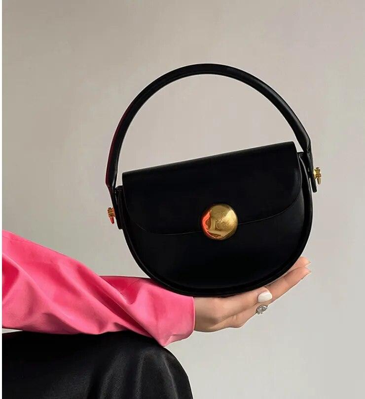 Genoveva Solid Round HandBag - Virago Wear - Handbags, New arrivals - Handbags