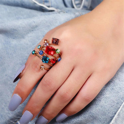 Gilda Oversize Multi Stone Rings - Virago Wear - Accessories, New arrivals, Rings - Rings