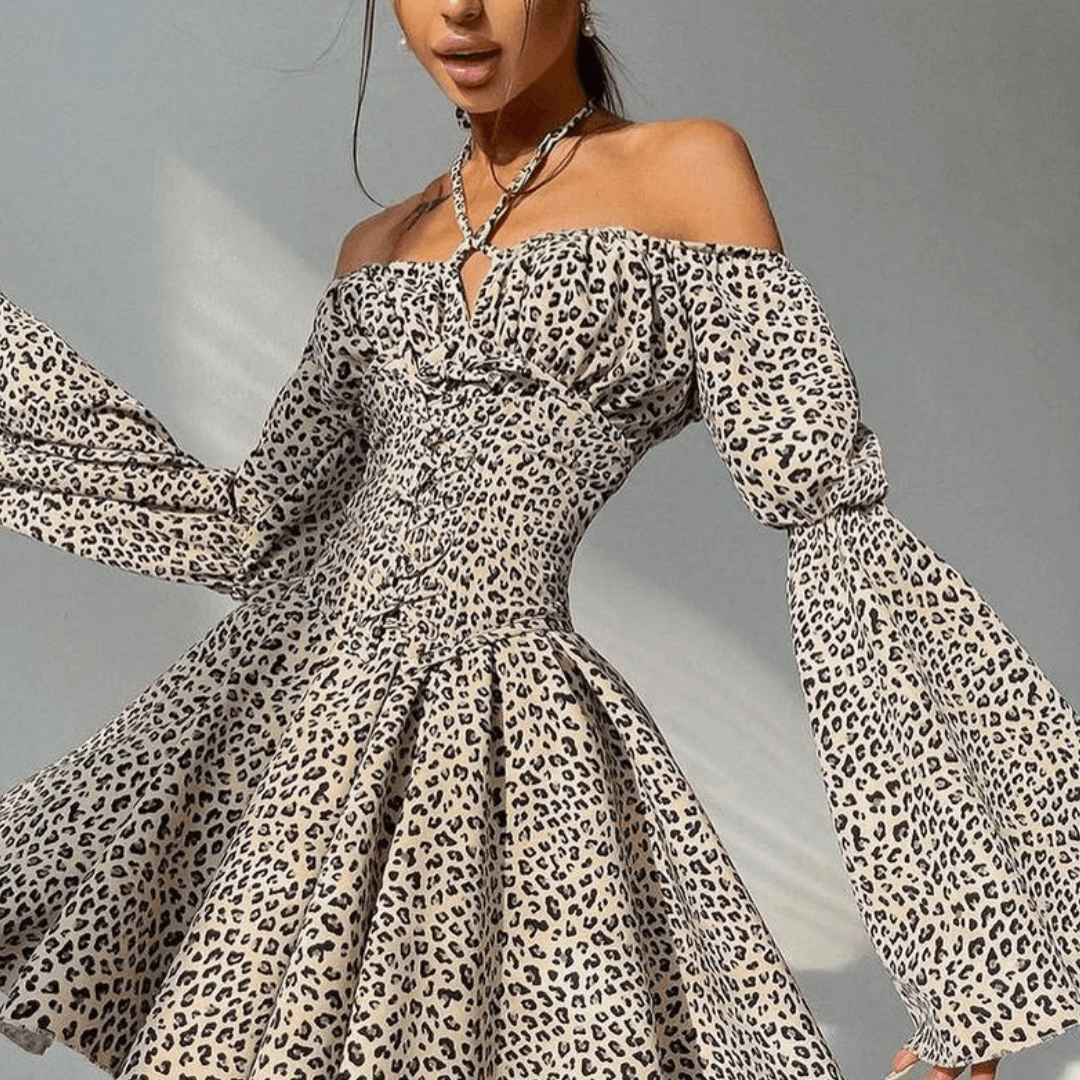 Kira Leopard Mini Dress - Virago Wear - Dresses, Mini Dress, New arrivals - Dresses