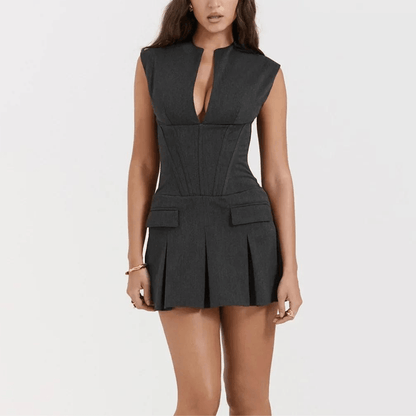 Lucinda Solid Mini Dress - Virago Wear - Dresses, Mini Dress, New arrivals - Dresses