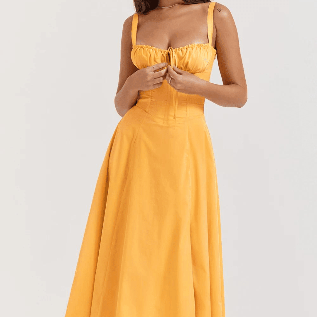 Sophia Lace Up Midi Dress - Virago Wear - Dresses, Midi Dress, New arrivals - Dresses