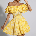 Zakia Ruffles Embroidery Dress - Virago Wear - Dresses, Mini Dress, New arrivals - Dresses