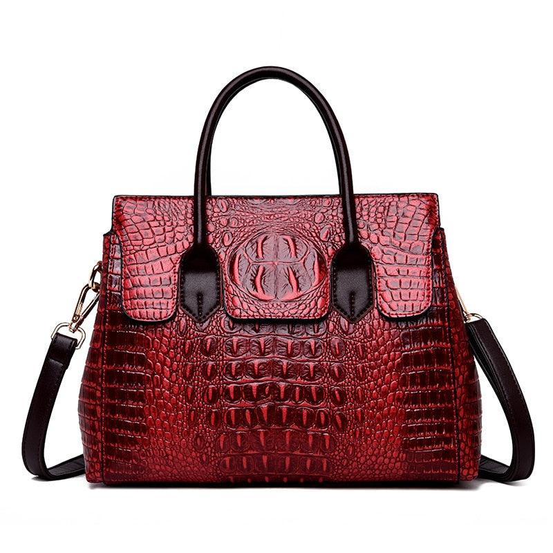 Adila Croc-effect Pu Leather Tote Bag - Virago Wear - Accessories, Handbags - Handbags