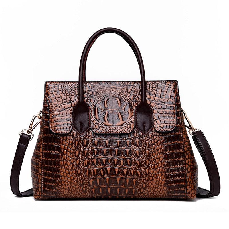 Adila Croc-effect Pu Leather Tote Bag - Virago Wear - Accessories, Handbags - Handbags