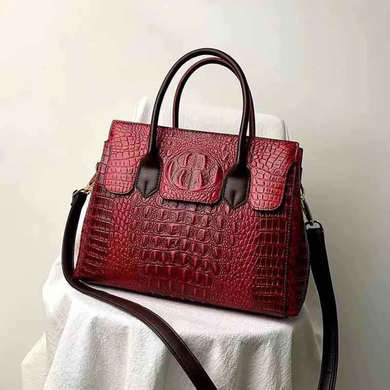 Adila Croc-effect Pu Leather Tote Bag - Virago Wear - Accessories, Handbags - Handbags