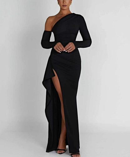 Camelia Oblique Shoulder Maxi Dress - Virago Wear - Dresses, Maxi Dress, New arrivals - Dresses