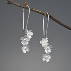 Jasmine Flowers Triple Drop Earrings - Virago Wear - Accessories, Earrings, Sterling Silver - Earrings