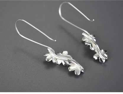 Jasmine Flowers Triple Drop Earrings - Virago Wear - Accessories, Earrings, Sterling Silver - Earrings