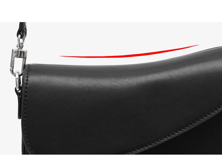 Media Luna Bafelli Leather Handbag - Virago Wear - Bafelli, Black, Crossbody, Handbags, Leather, Silver - Handbags